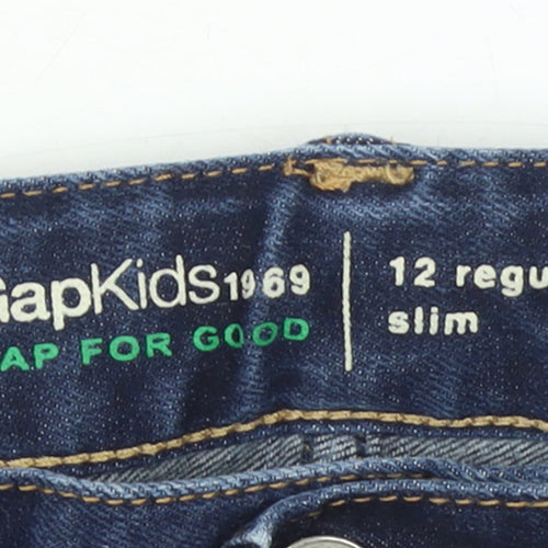 GapKids Boys Blue Slim Straight Jeans Size 12 Regular Cotton Blend