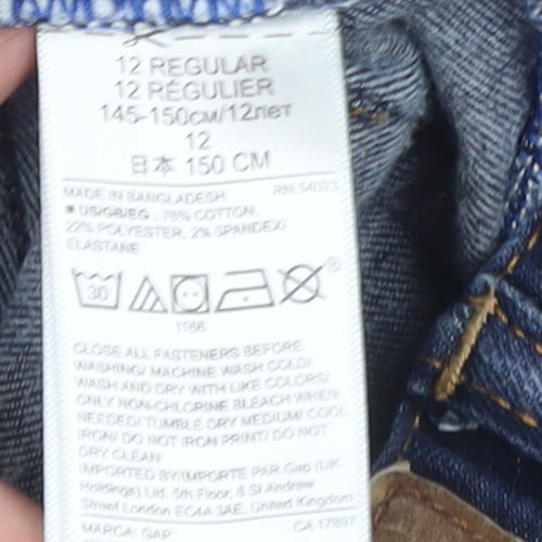 GapKids Boys Blue Slim Straight Jeans Size 12 Regular Cotton Blend