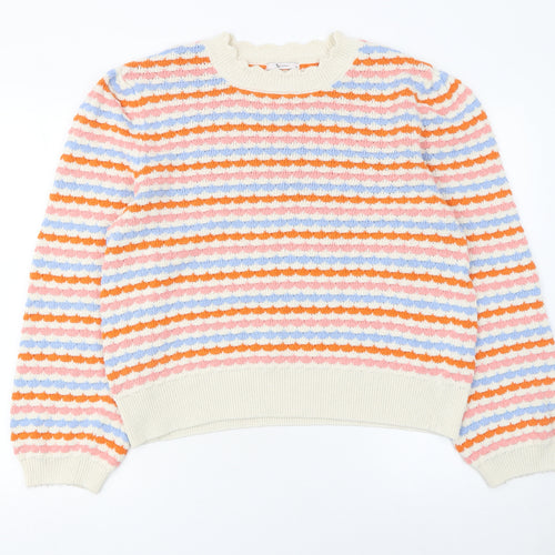 Tu Women’s Multicoloured Striped Knit Jumper Size 20 Crew Neck