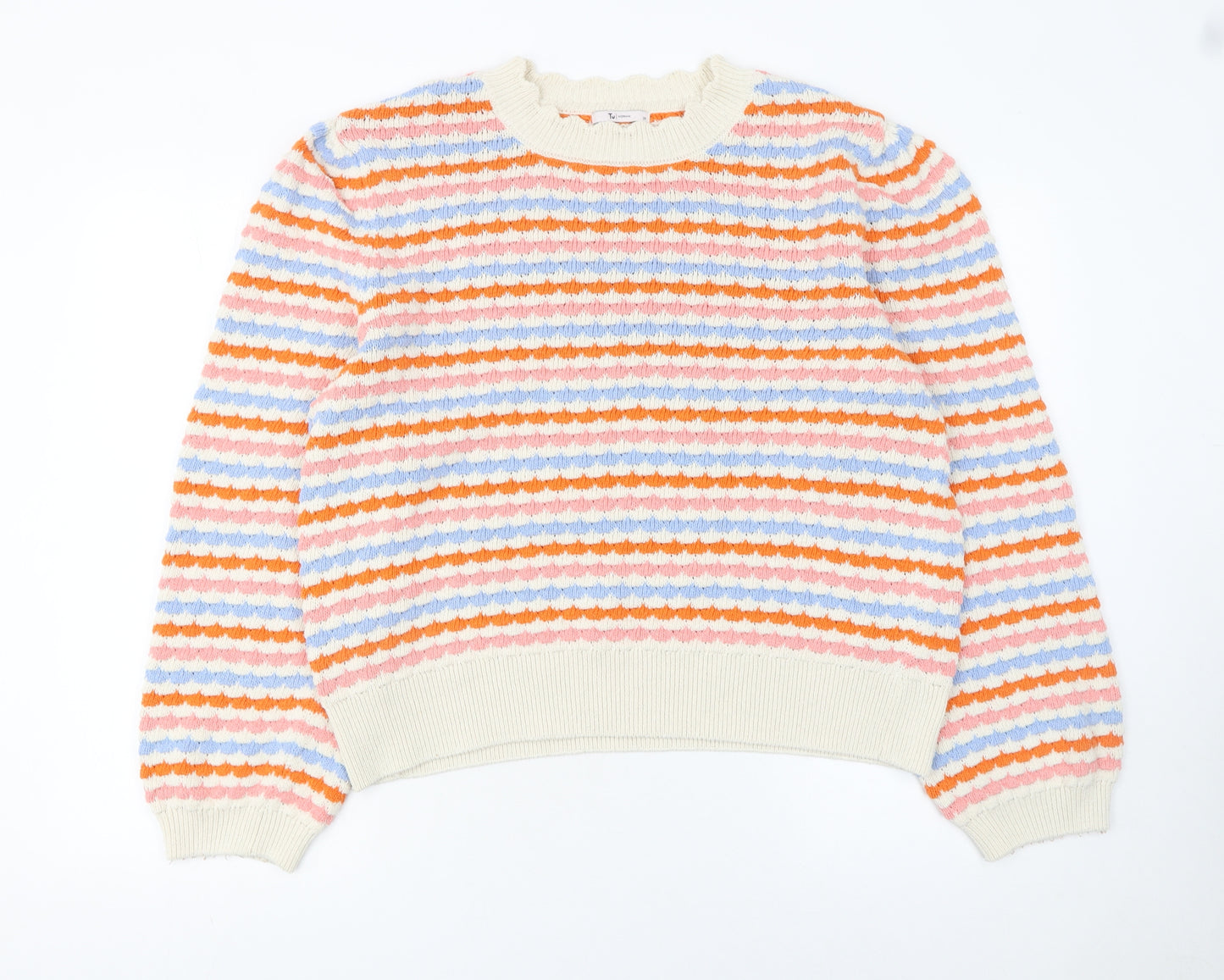 Tu Women’s Multicoloured Striped Knit Jumper Size 20 Crew Neck