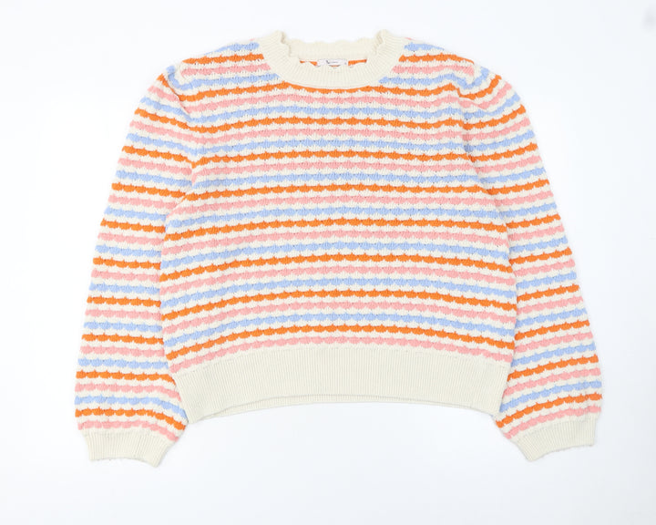 Tu Women’s Multicoloured Striped Knit Jumper Size 20 Crew Neck