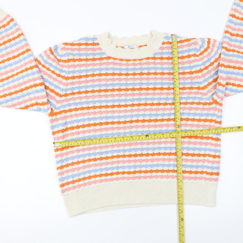 Tu Women’s Multicoloured Striped Knit Jumper Size 20 Crew Neck