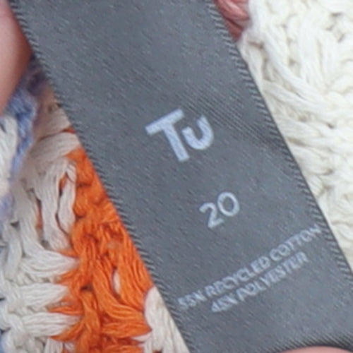Tu Women’s Multicoloured Striped Knit Jumper Size 20 Crew Neck