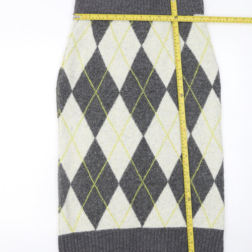 Pringle of Scotland x H&M Women's Grey Argyle Wool Blend Pencil Skirt Size M