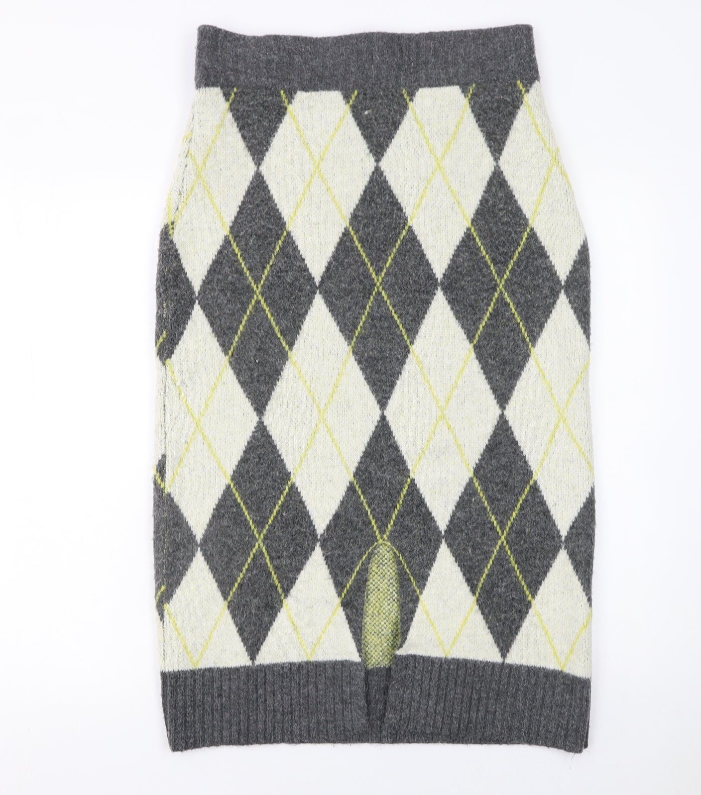 Pringle of Scotland x H&M Women's Grey Argyle Wool Blend Pencil Skirt Size M