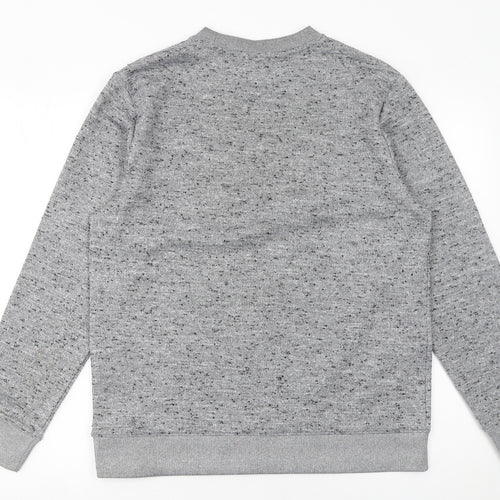 H&M Men's Grey Pullover Sweatshirt M Regular Fit Crew Neck