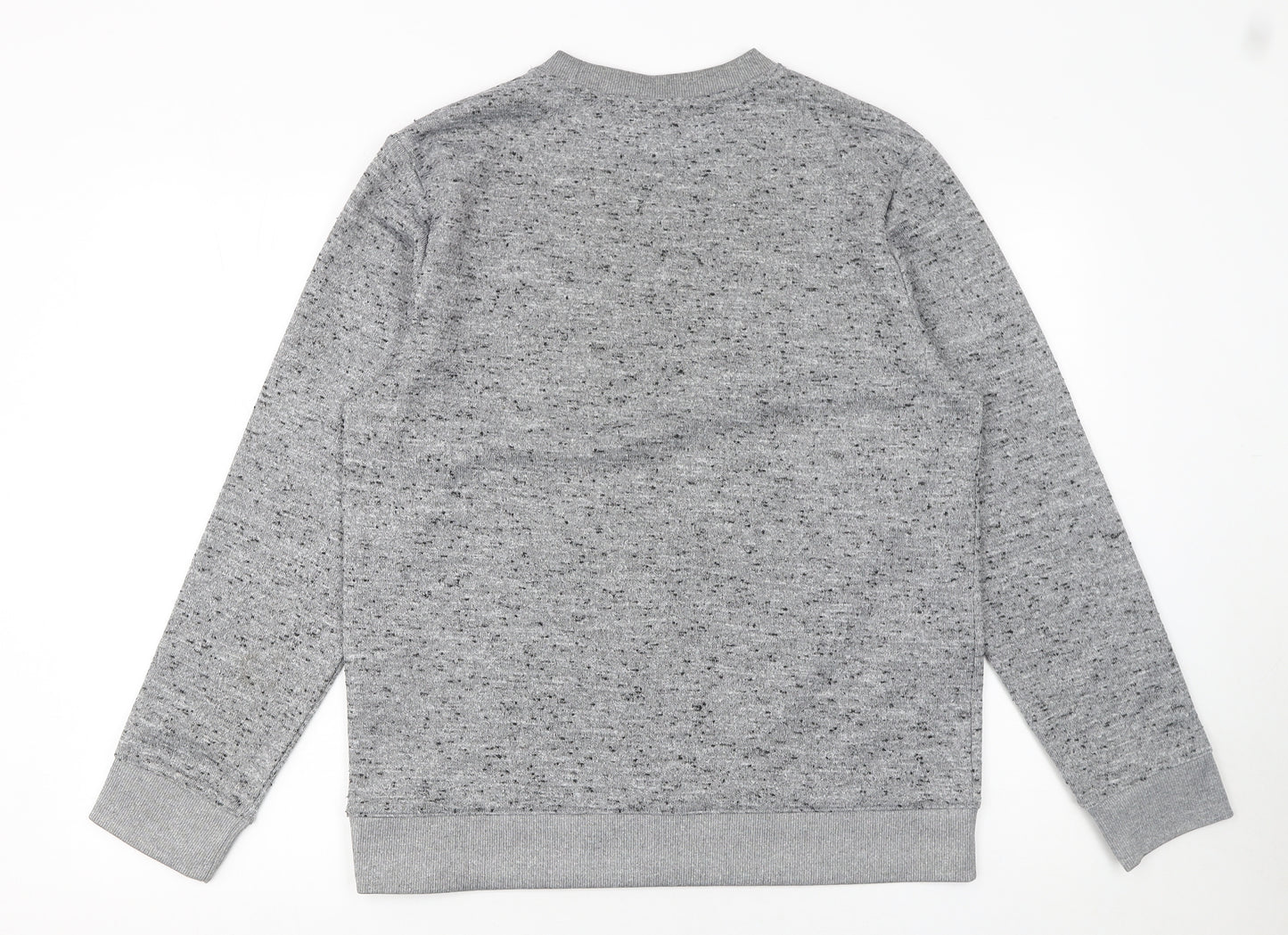 H&M Men's Grey Pullover Sweatshirt M Regular Fit Crew Neck