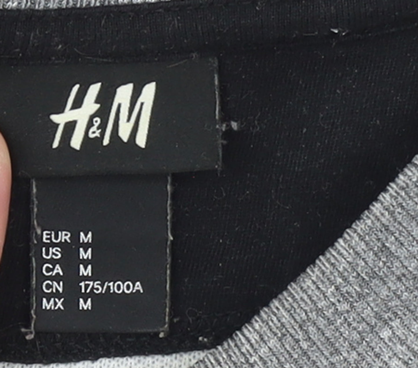 H&M Men's Grey Pullover Sweatshirt M Regular Fit Crew Neck