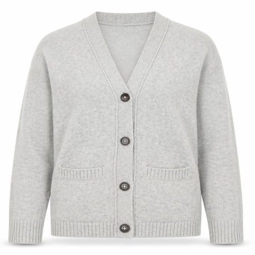 Dunnes Women Grey V-Neck Button Cardigan XS Knit Wool Blend