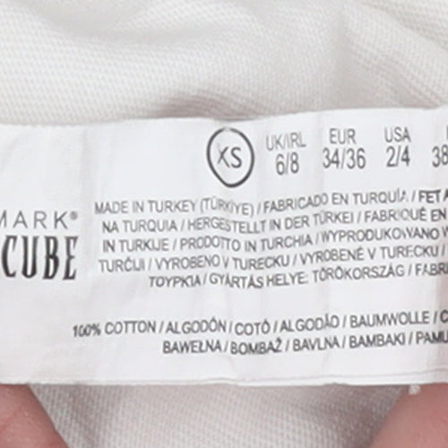 Primark Women’s White Ice Cube Graphic T-Shirt XS Cotton Casual