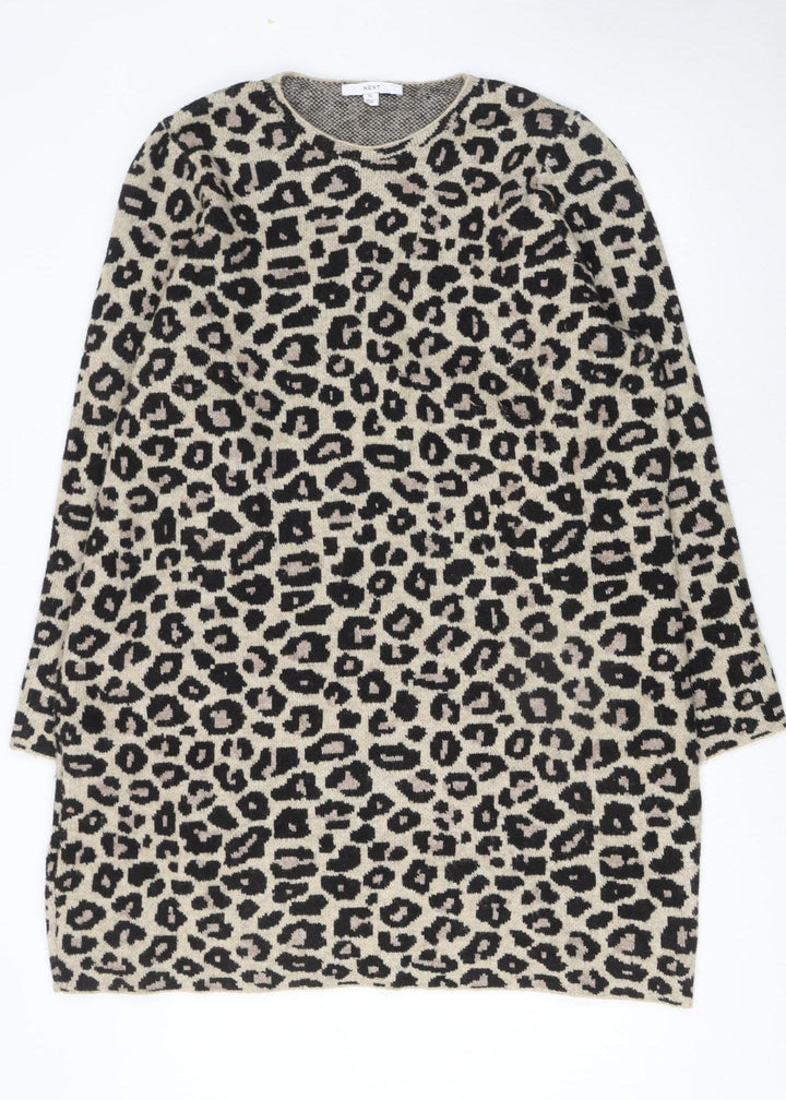 Next Women’s Beige Leopard Print XL Long Sleeve Knit Jumper