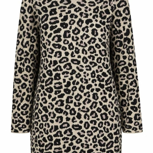 Next Women’s Beige Leopard Print XL Long Sleeve Knit Jumper
