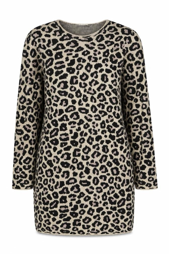Next Women’s Beige Leopard Print XL Long Sleeve Knit Jumper