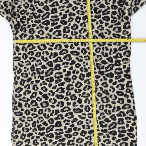 Next Women’s Beige Leopard Print XL Long Sleeve Knit Jumper