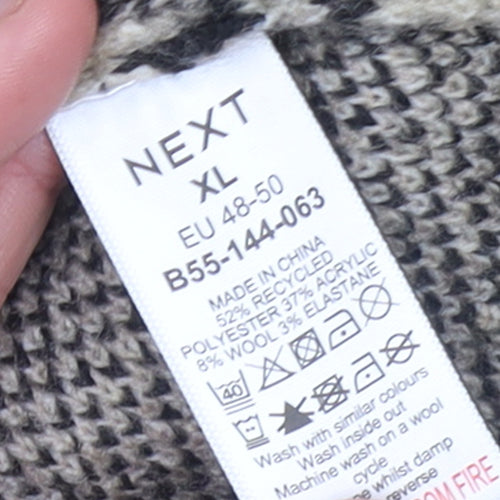 Next Women’s Beige Leopard Print XL Long Sleeve Knit Jumper