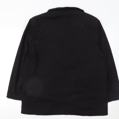 H&M Women's Black L Regular Fit Two-Button Blazer Jacket