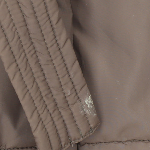 Go.G.G Women Brown Belted Puffer Coat M Mid-Length Quilted Winter Jacket
