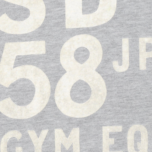 Superdry Men's Grey Pullover Hoodie Large Gym Graphic Print