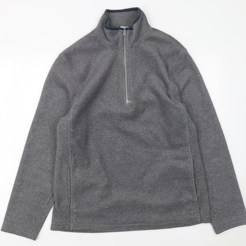 Old Navy Men's Grey Fleece 1/4 Zip Pullover Jacket M