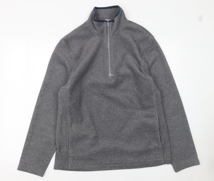 Old Navy Men's Grey Fleece 1/4 Zip Pullover Jacket M
