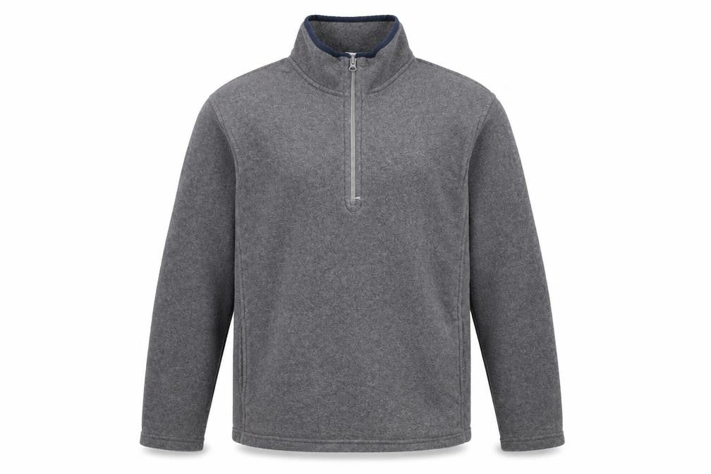 Front view of Old Navy Men's Grey Fleece 1/4 Zip Pullover Jacket M