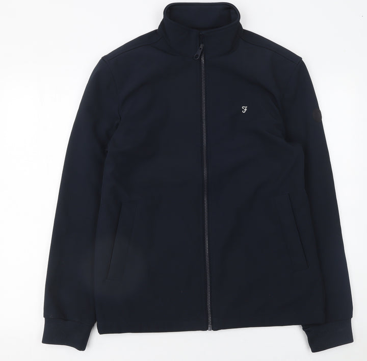 Farah Men's Blue Softshell Jacket Size S Regular Fit Zip Up
