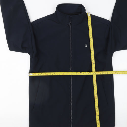 Farah Men's Blue Softshell Jacket Size S Regular Fit Zip Up