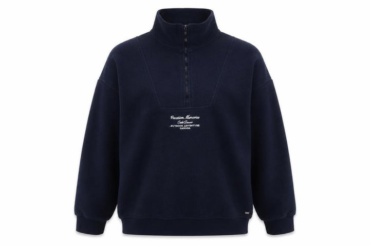 Pull&Bear Teens Navy Fleece 1/4 Zip Sweatshirt Size S