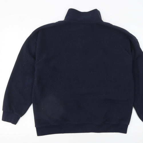 Pull&Bear Teens Navy Fleece 1/4 Zip Sweatshirt Size S