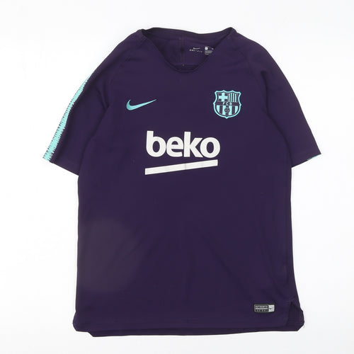 Nike Boys Purple FC Barcelona Dri-FIT Football Training T-Shirt XL 13-15 Years