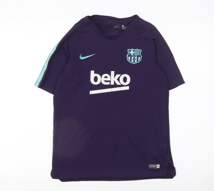Nike Boys Purple FC Barcelona Dri-FIT Football Training T-Shirt XL 13-15 Years