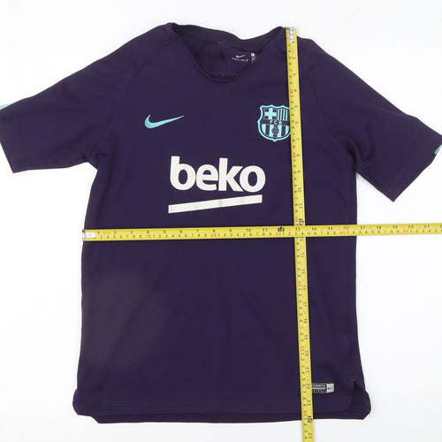Nike Boys Purple FC Barcelona Dri-FIT Football Training T-Shirt XL 13-15 Years