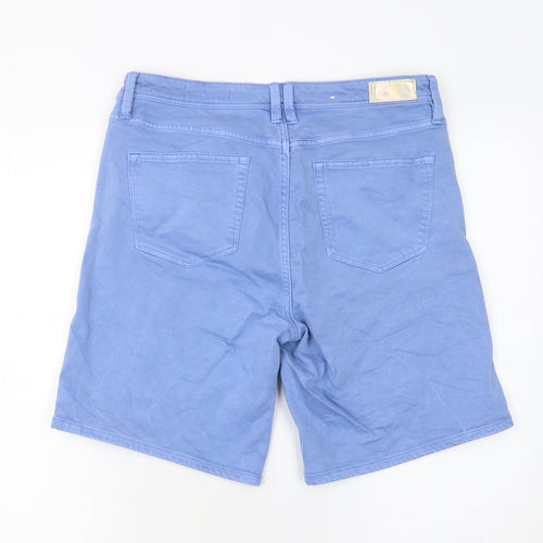 s.Oliver Women Blue W42 Bermuda Shorts Cotton Blend Casual