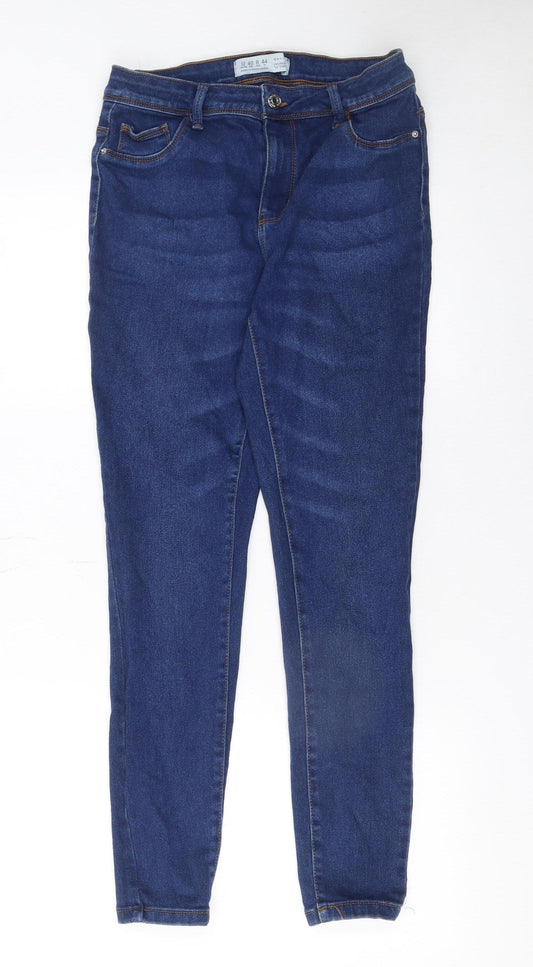 Primark Women's Blue Skinny Mid Rise Stretch Jeans Size 12