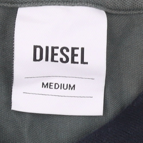 Diesel Men's Grey Cotton Elastane Polo Shirt Medium