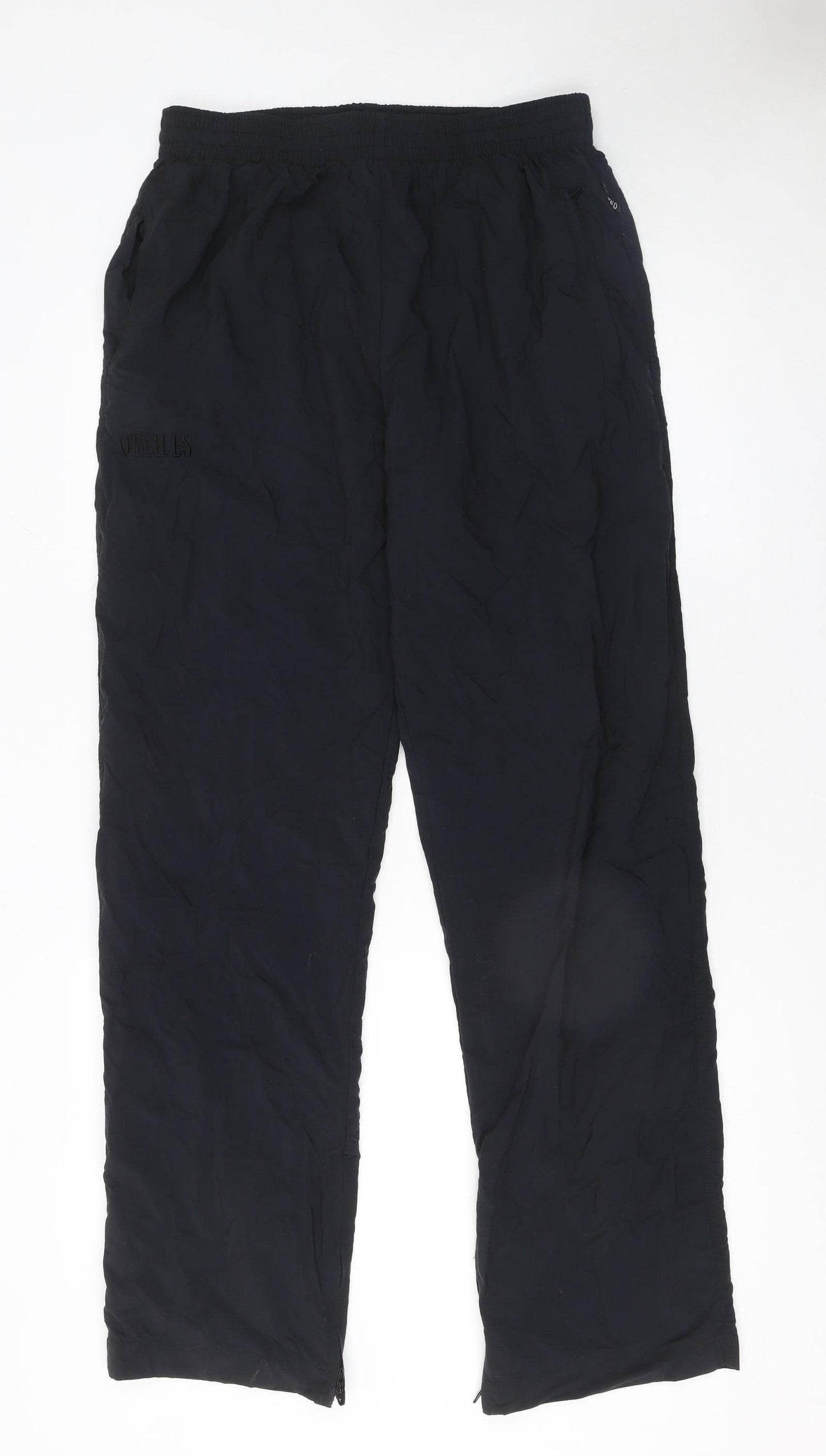 O'Neills Mens Black 2XL Nylon Straight Track Pants with Zips