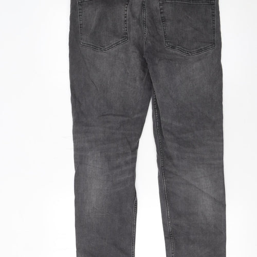 ASOS Design Men's Grey Straight Fit Stretch Jeans 32W 32L Denim