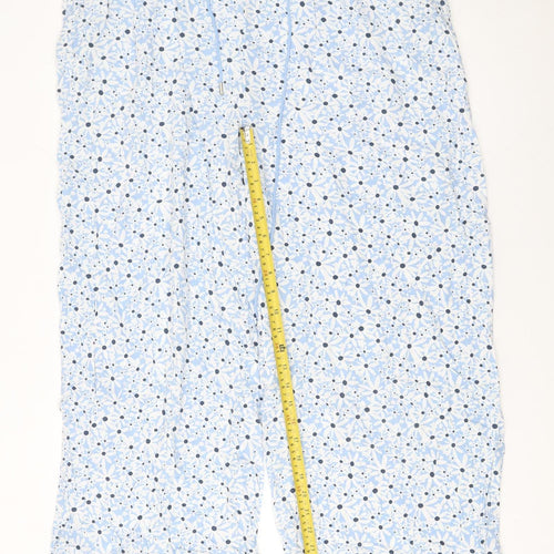 JD Williams Women's Blue Floral Cropped Viscose Trousers Size 20