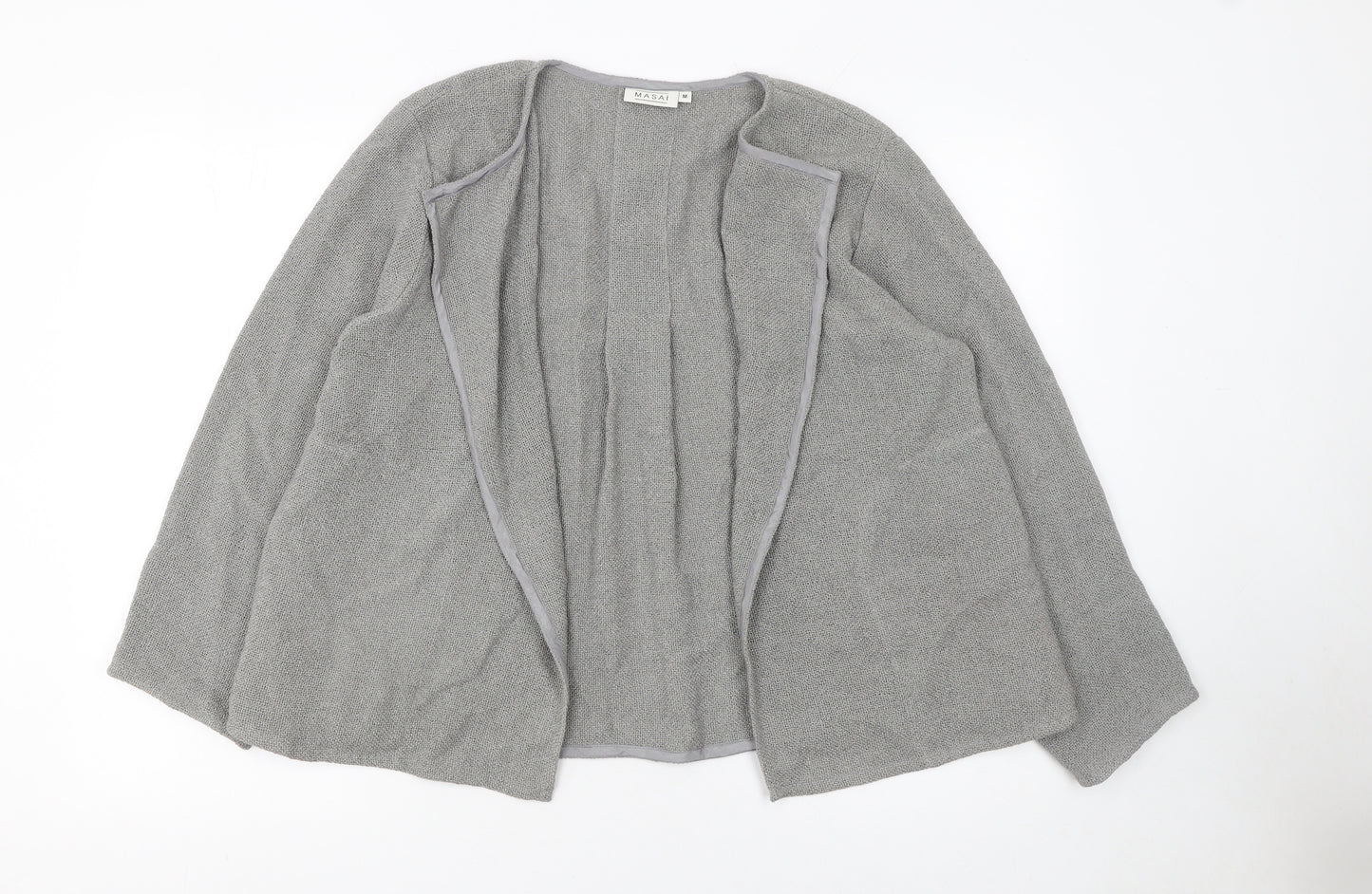 Masai Women’s Grey Knit Open Long Sleeve Cardigan M