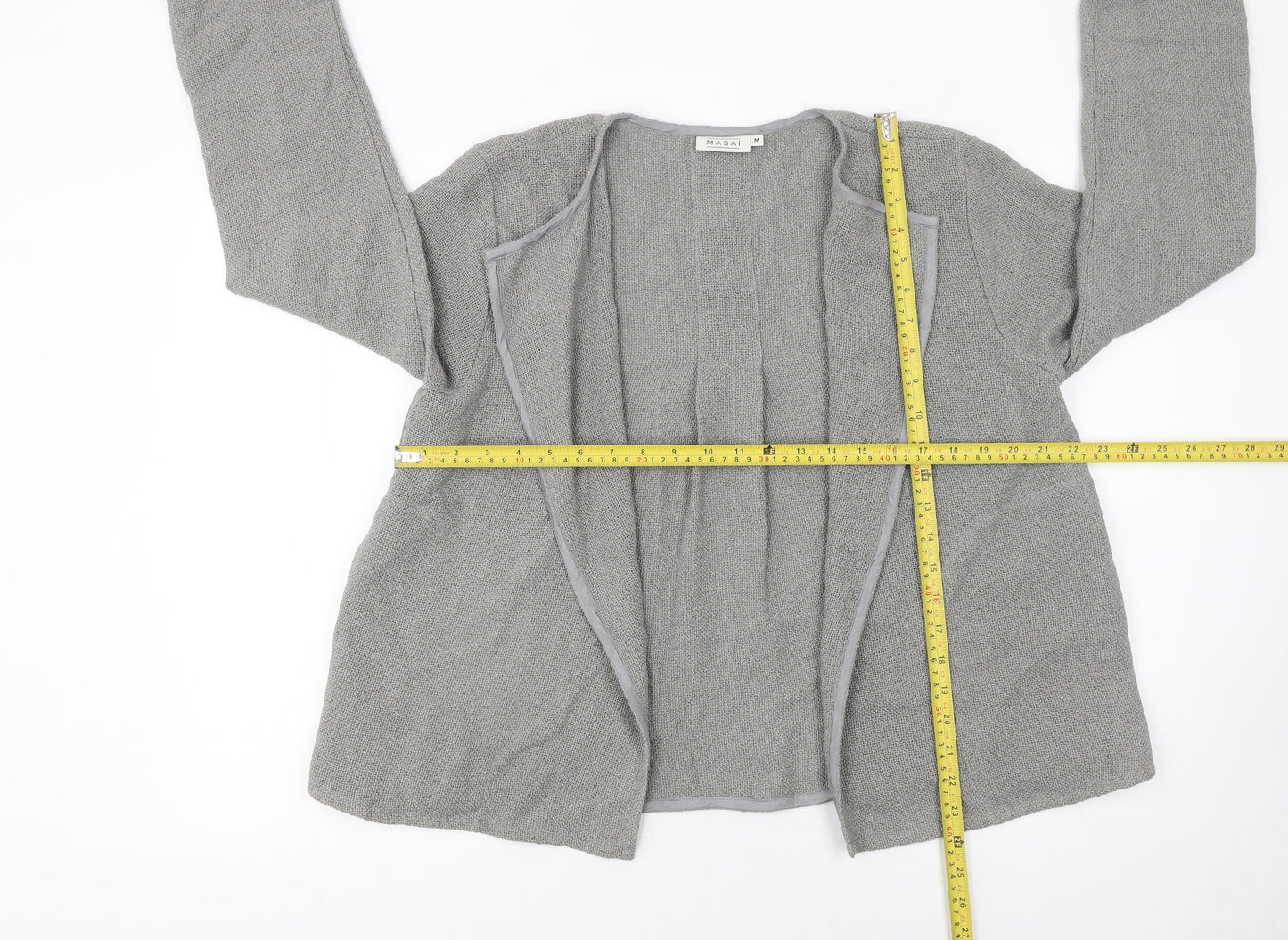 Masai Women’s Grey Knit Open Long Sleeve Cardigan M
