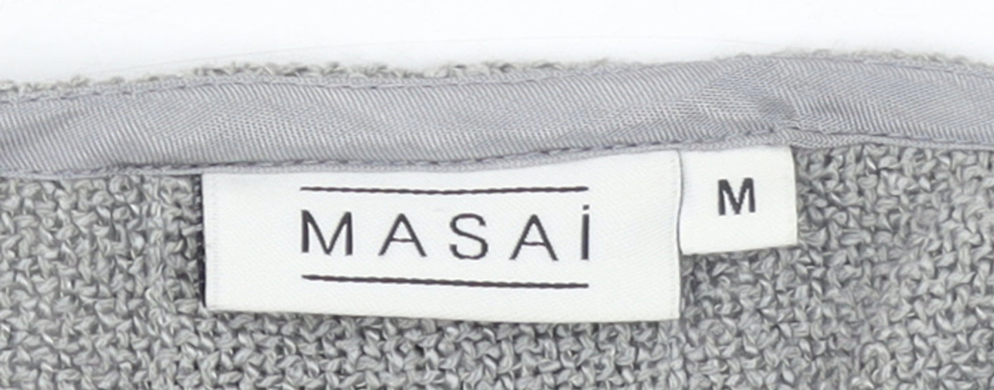 Masai Women’s Grey Knit Open Long Sleeve Cardigan M