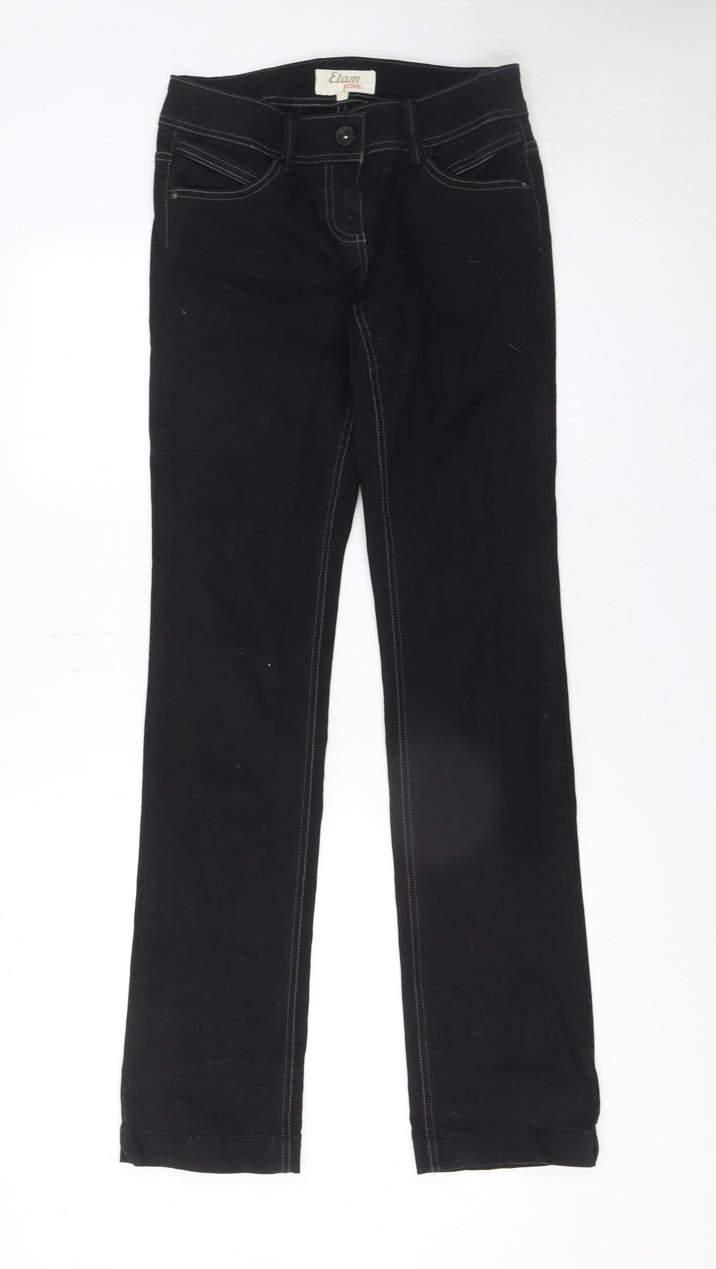 Etam Women Black Straight Slim Fit Jeans Size 8