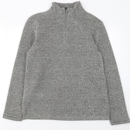 Matalan Men’s Grey 1/4 Zip Knit Pullover Sweatshirt Medium