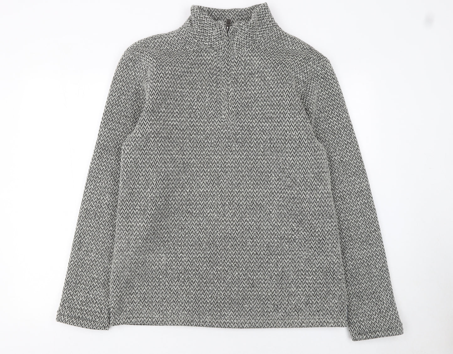 Matalan Men’s Grey 1/4 Zip Knit Pullover Sweatshirt Medium