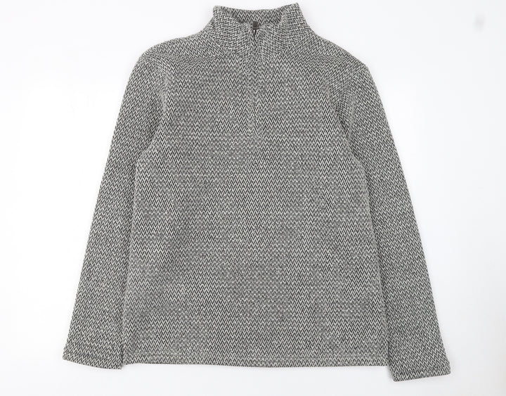Matalan Men’s Grey 1/4 Zip Knit Pullover Sweatshirt Medium
