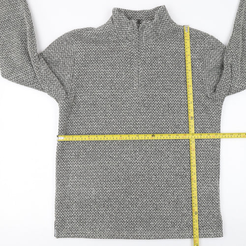 Matalan Men’s Grey 1/4 Zip Knit Pullover Sweatshirt Medium