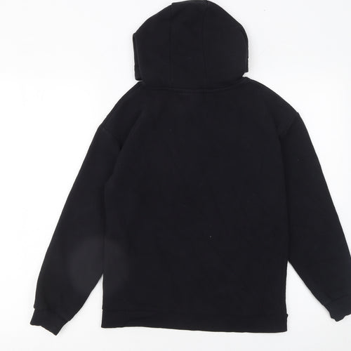 Primark Boys Black Hoodie 10-11 Years Pullover Fleece Graphic BILLIE Top