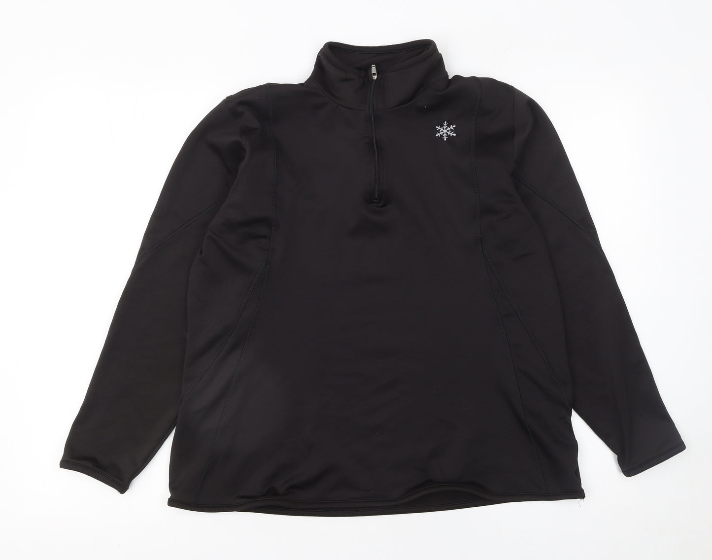 Crivit Sports Women's Black 1/4 Zip Pullover Sweatshirt Size L 18/20