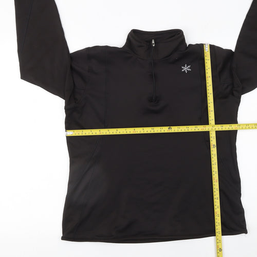 Crivit Sports Women's Black 1/4 Zip Pullover Sweatshirt Size L 18/20