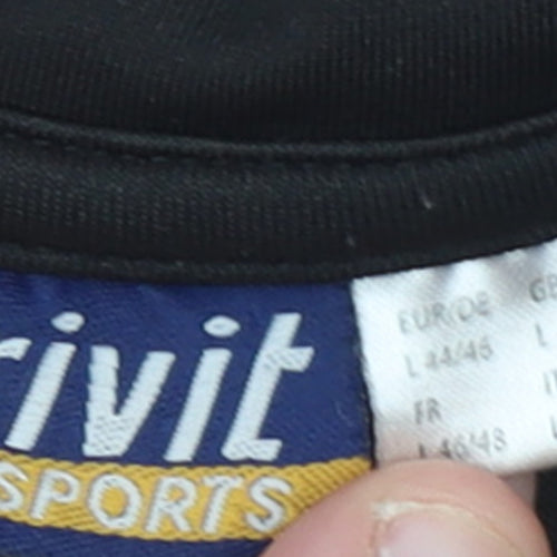 Crivit Sports Women's Black 1/4 Zip Pullover Sweatshirt Size L 18/20